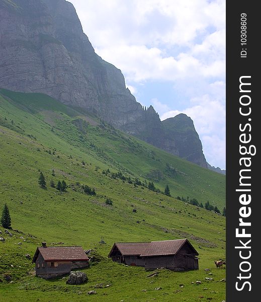 This is a shot of a Swiss mountain where the fog has dropped.  The location near Appenzell, Switzerland in the northeast of the country. This is a shot of a Swiss mountain where the fog has dropped.  The location near Appenzell, Switzerland in the northeast of the country.