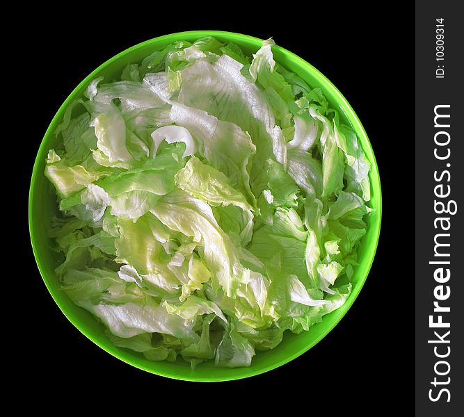 Chopped lettuce in bowl of water