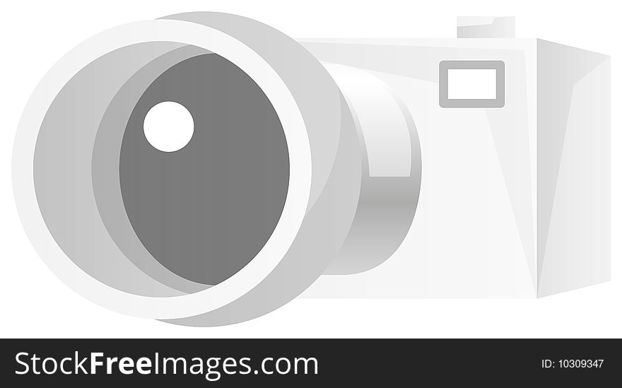 Camera isolated over white backgrouhnd