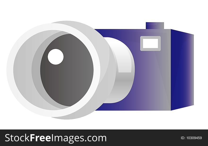 Illustration drawing of camera isolated over white backgrouhnd