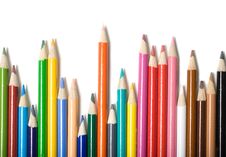 Color Pencils Isolated On White Royalty Free Stock Photos