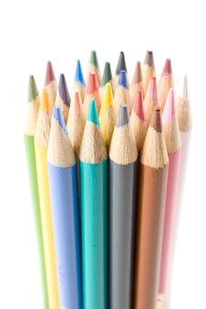 Color Pencils Isolated On White Stock Photo