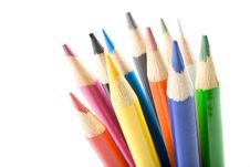 Color Pencils Isolated On White Royalty Free Stock Images