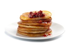 Sweet Pancakes With Strawberry Jam Isolated Stock Image Sweet Pancakes With Strawberry Jam Isolated Stock Image