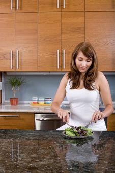 Woman Eating A Salad Stock Photography Woman Eating A Salad Stock Photography