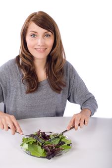 Woman Eating A Salad Stock Photography Woman Eating A Salad Stock Photography