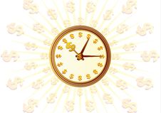 Clock And Money Stock Photography