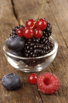 Fresh Berries On A Wooden Table Royalty Free Stock Photo