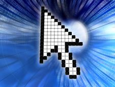 Mouse Cursor Over Data Tunnel Royalty Free Stock Images