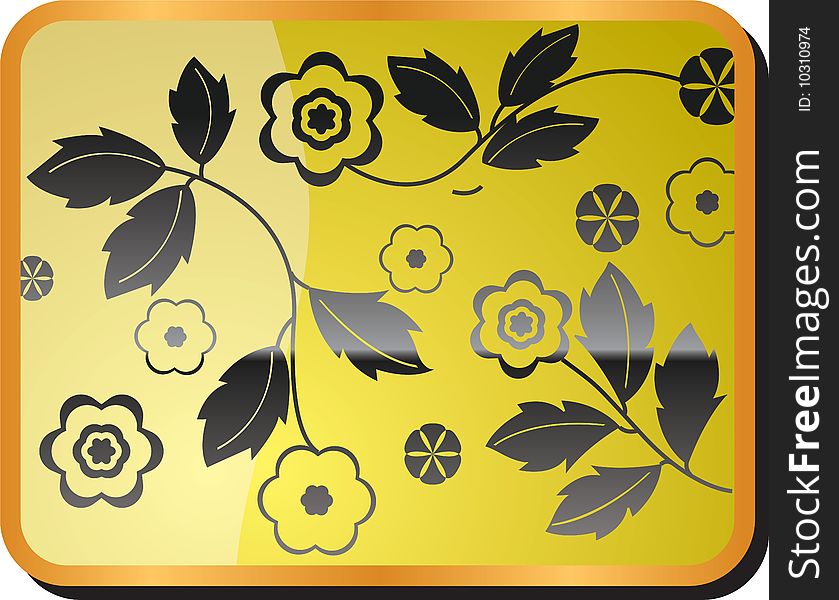 Flower background with leafs and flowers