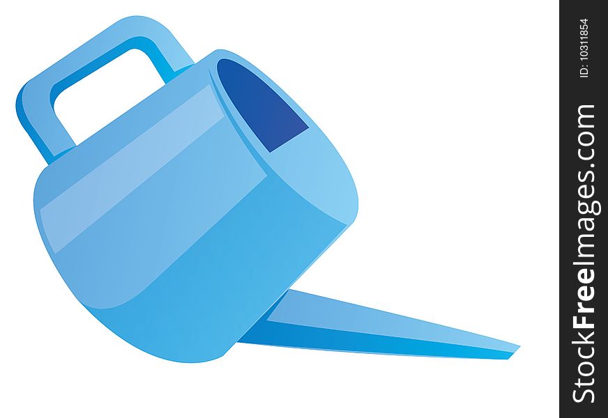 Blue watering can for household use. Blue watering can for household use.