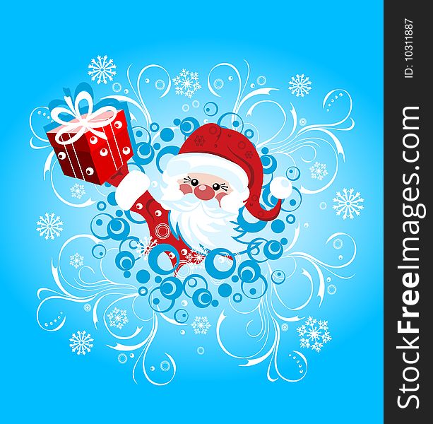 Christmas Background With Santa Claus