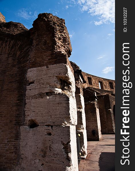 Historical tourism site in Italy Rome Colosseum