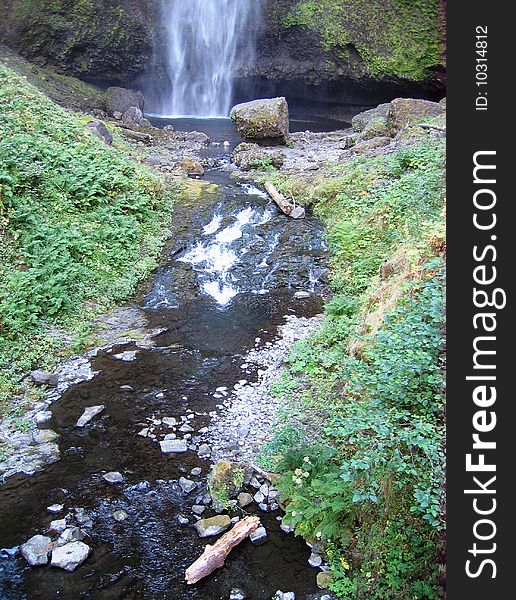 Lower  Multnomah falls in Oregon, USA