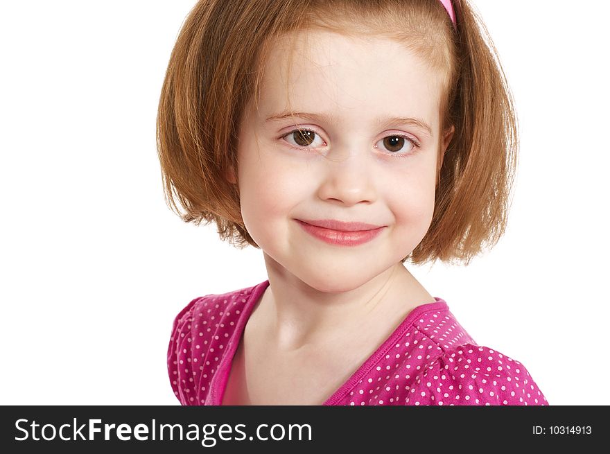 Laughing redhaired girl on white background. Laughing redhaired girl on white background