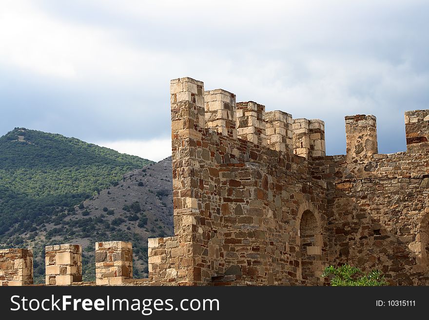 Nice landscape with disruption of ancient Genoese fortress in Crimea. Nice landscape with disruption of ancient Genoese fortress in Crimea