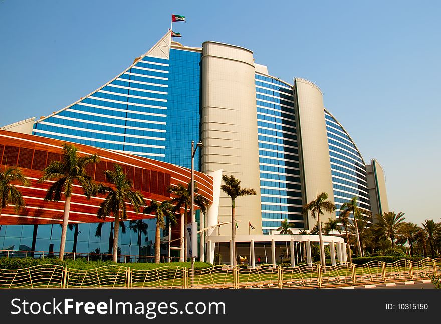 A external view of the Jumeirah Beach Hotel in Dubai. A external view of the Jumeirah Beach Hotel in Dubai