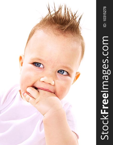 Close-up portrait of happy baby boy