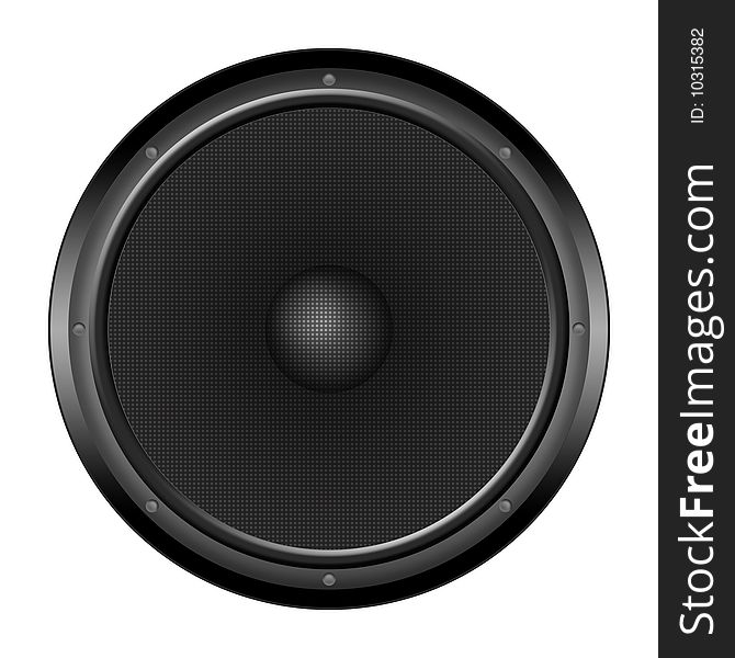 Computer generated illustration: realistic speaker - Isolated object on white background