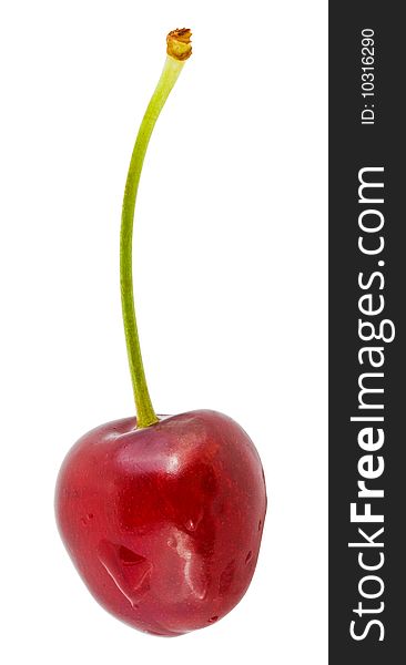 Fresh cherries from clipping a patch on a white background