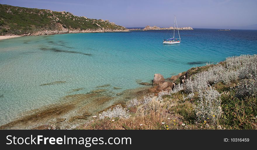 Sailing the torquoise water of Santa Teresa, Sardinia. Sailing the torquoise water of Santa Teresa, Sardinia