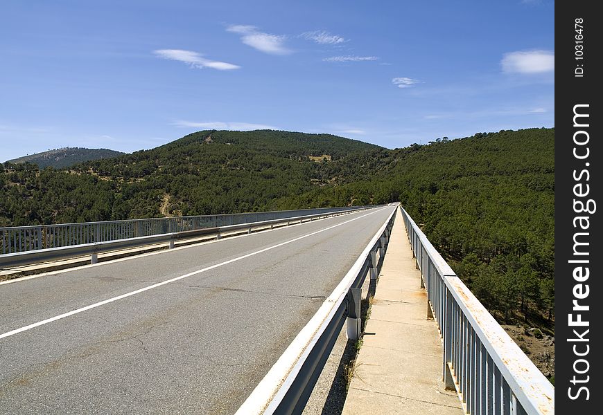 Mountain Road over the Cofio River in Madrid