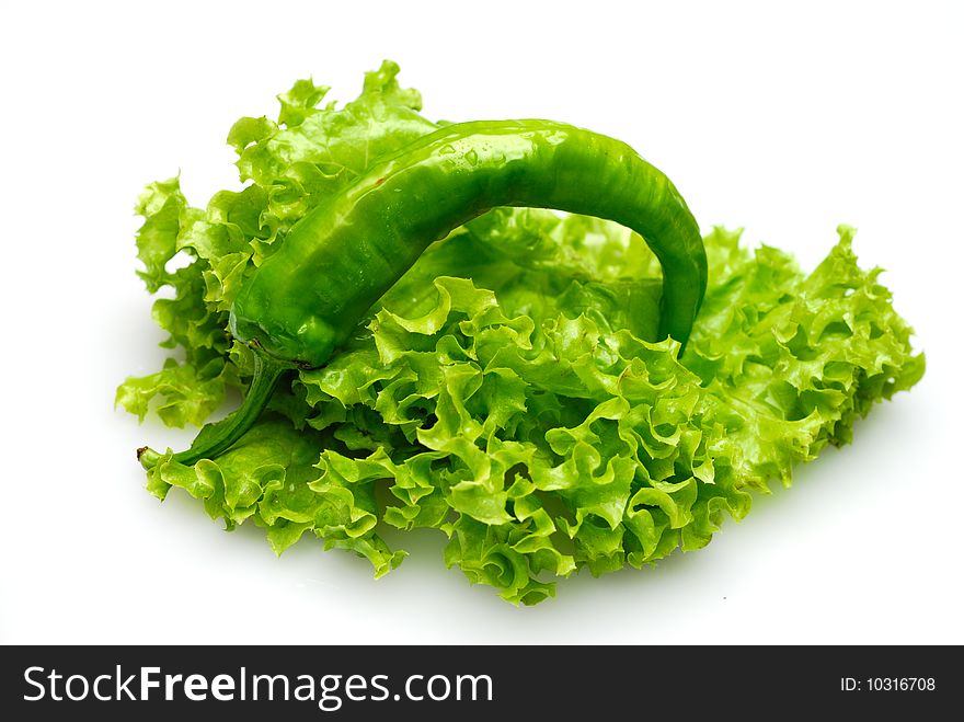 Fresh salad vegetables on white background. Fresh salad vegetables on white background