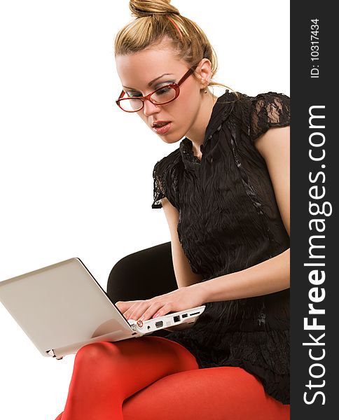 Young woman with laptop