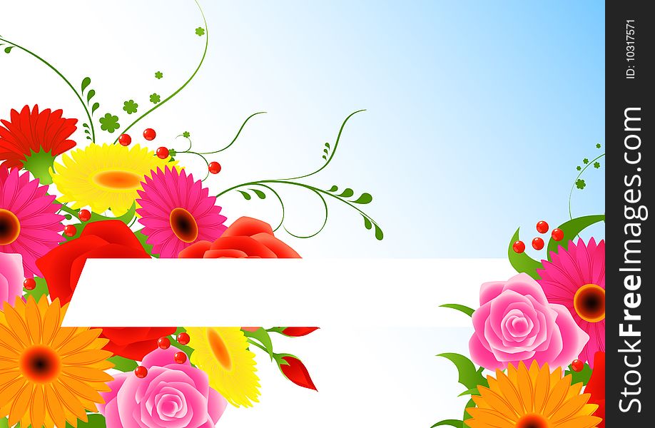 Flower background, vector illustration, AI file included