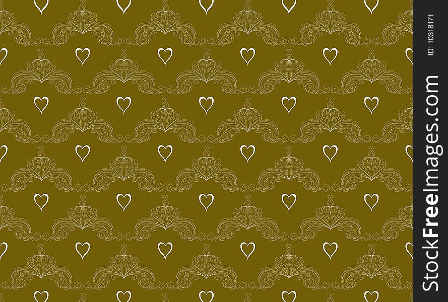 White pattern on gold background. White pattern on gold background