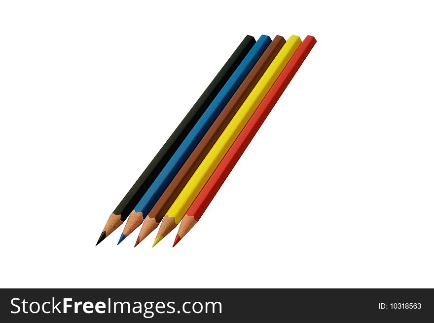 Five Coloured Pencils