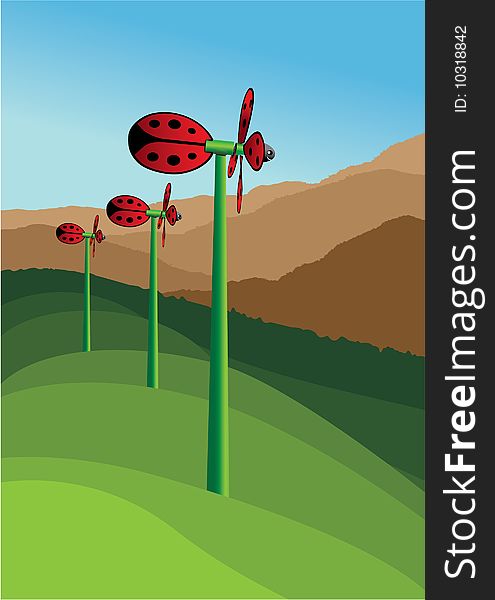 Ladybug windmill - green wind energy