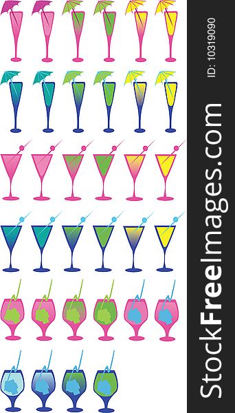 Colorful party designed drinks for summer days and summer nights. Colorful party designed drinks for summer days and summer nights.