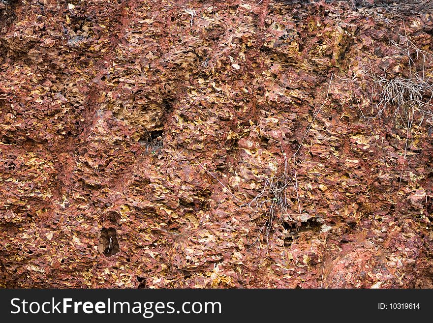 Close-up of red rock surface like a background texture. Close-up of red rock surface like a background texture