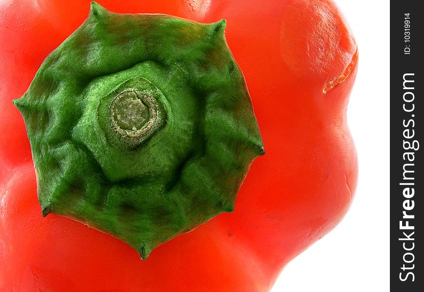 Close up of a red pepper with vibrant colours