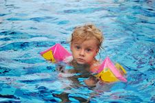 Little Girl In Swimming Pool Stock Image Little Girl In Swimming Pool Stock Image