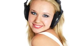 Girl Listening Music Stock Image Girl Listening Music Stock Image