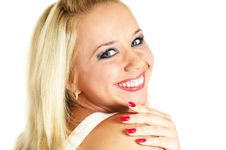 Laughing Blonde Woman Royalty Free Stock Images