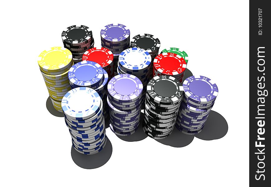 Isolated Poker Chips