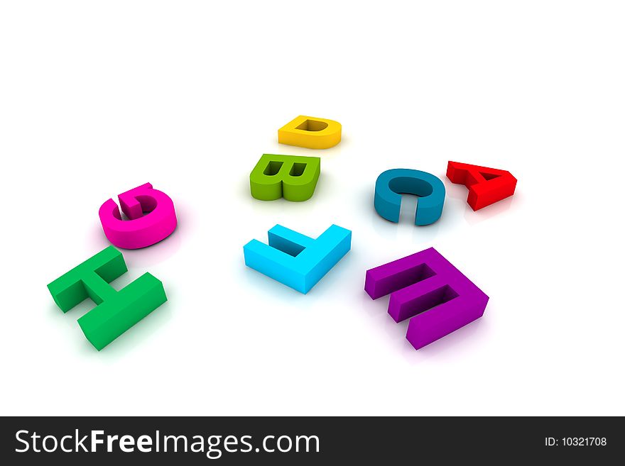 Plastic toy letters - isolated on white