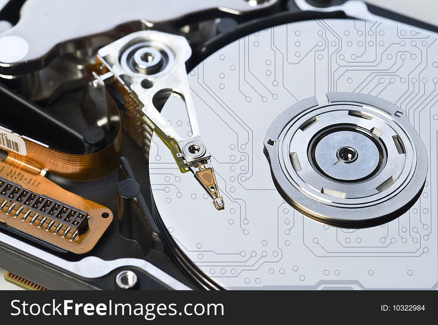 Hard disk with circuit reflections. Electronic Background