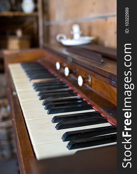 An antique piano from old times.