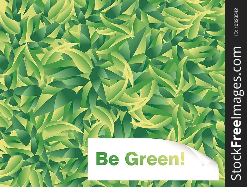 Editable  illustration of  Be Green