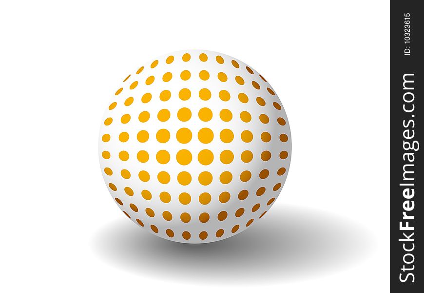 Illustration of an orange spotted ball available in both jpeg and eps8 formats.