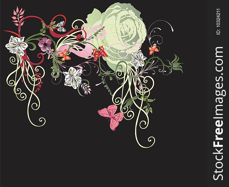 Illustration of a floral background