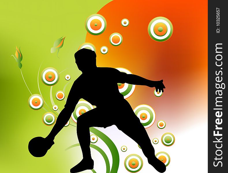 Editable  illustration of Man playing sport silhouettes. Editable  illustration of Man playing sport silhouettes.