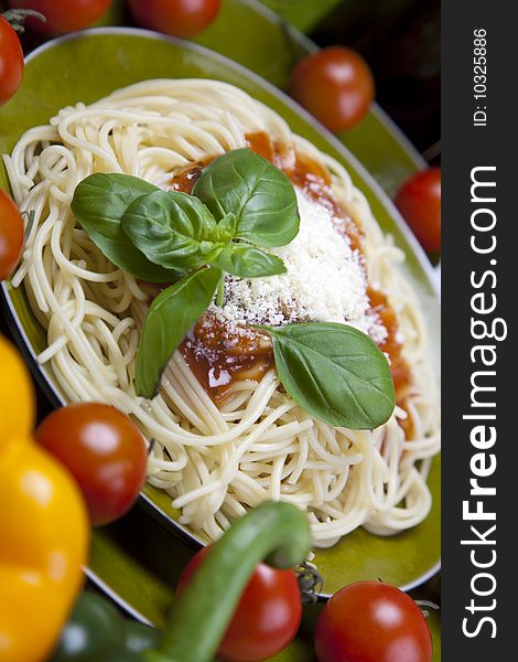 Close up of basic ingredients for italian pasta. All isolated on white.