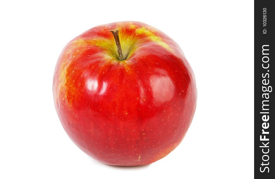 Fresh red apple on white