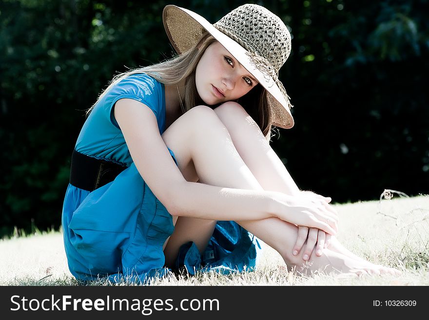Teenage girl in fresh and happy mood outside in the park. Teenage girl in fresh and happy mood outside in the park