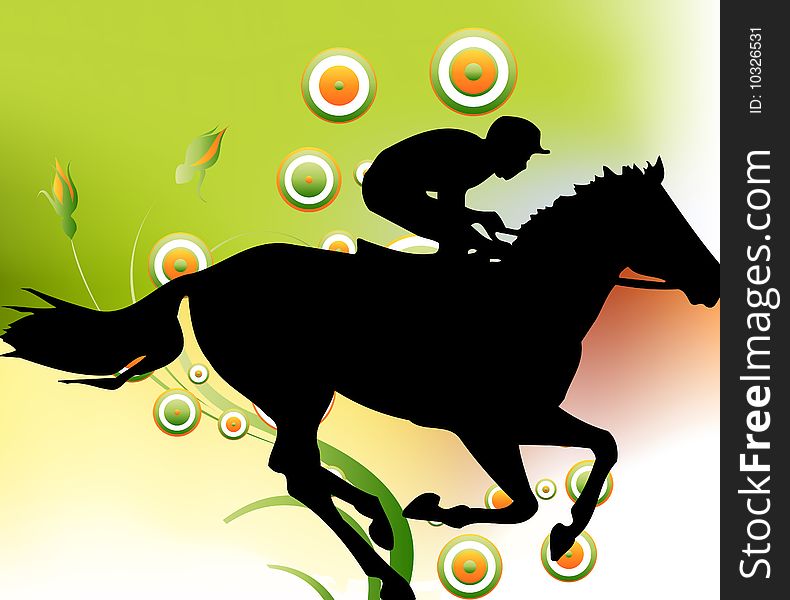 Editable  illustration of a  Various race horse silhouettes. Editable  illustration of a  Various race horse silhouettes